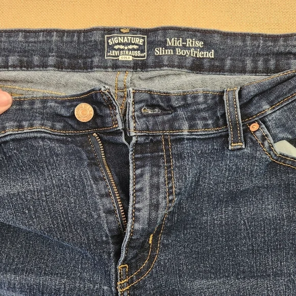 Signature by Levi Strauss Women's cropped cuffed Jeans - Blue Denim size 18 - Picture 5 of 7